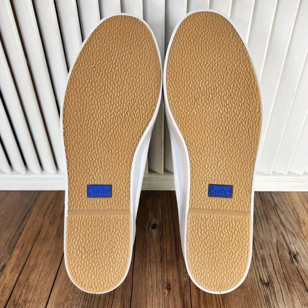 Keds Triple Up Canvas Wave Platform Shoes Womens Sz 7 M White Pastel Low WF66008